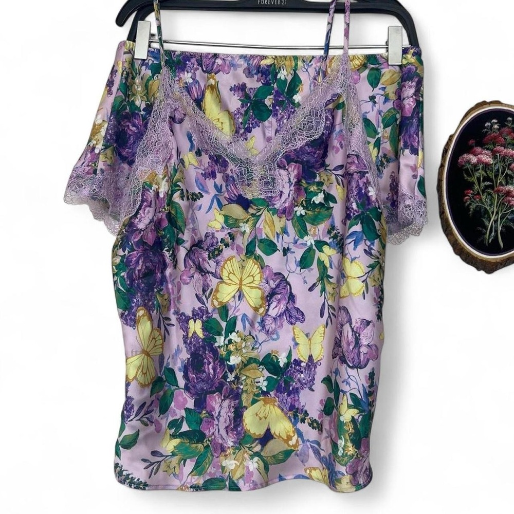 Victoria’s Secret pastel purple butterflies floral pajamas set pjs - cottagecore